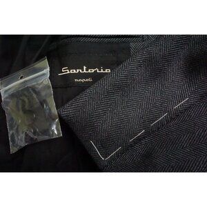 Sartorio Napoli x Kiton Dark Gray Woven S120s Wool Sport Coat Sz 42 Brand New